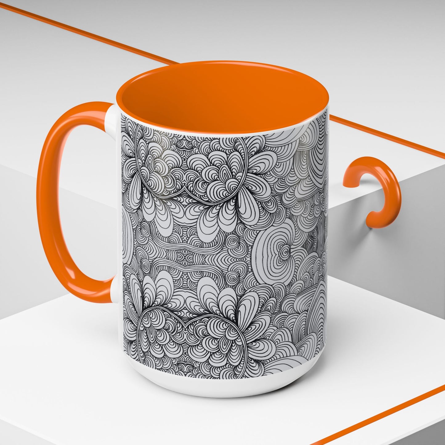 11oz/15oz Original Line Art Coffee Mug - Apricots Noir Mirage
