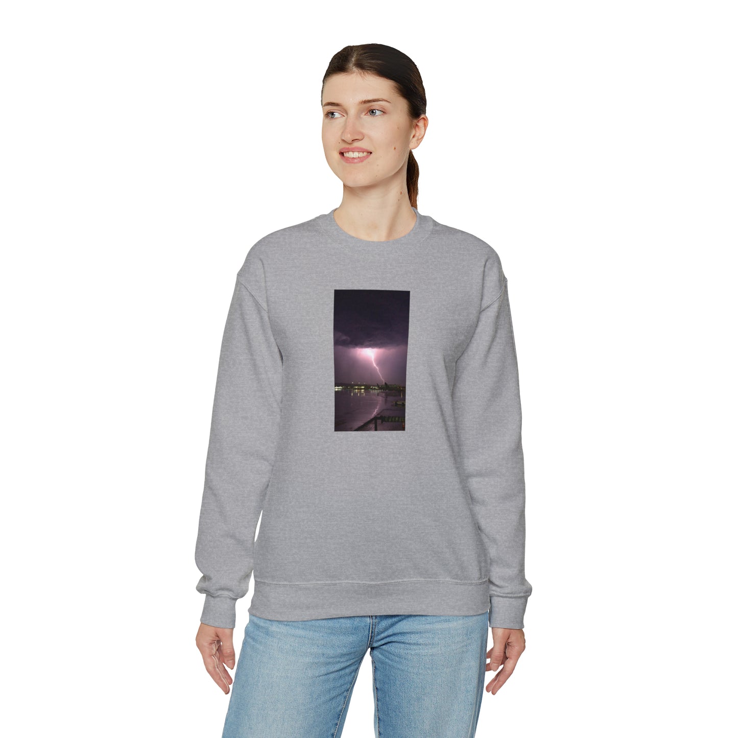 Unisex Lightning Bolt Printed Sweatshirt Caught Out in The Rain