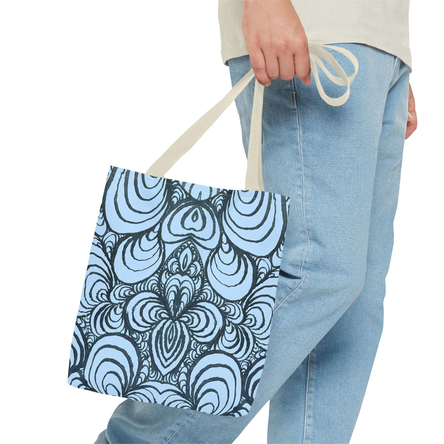 Unisex Original Line Art - All Over Print Tote Bag - Puzzle Panels 1 Color Pop Polar