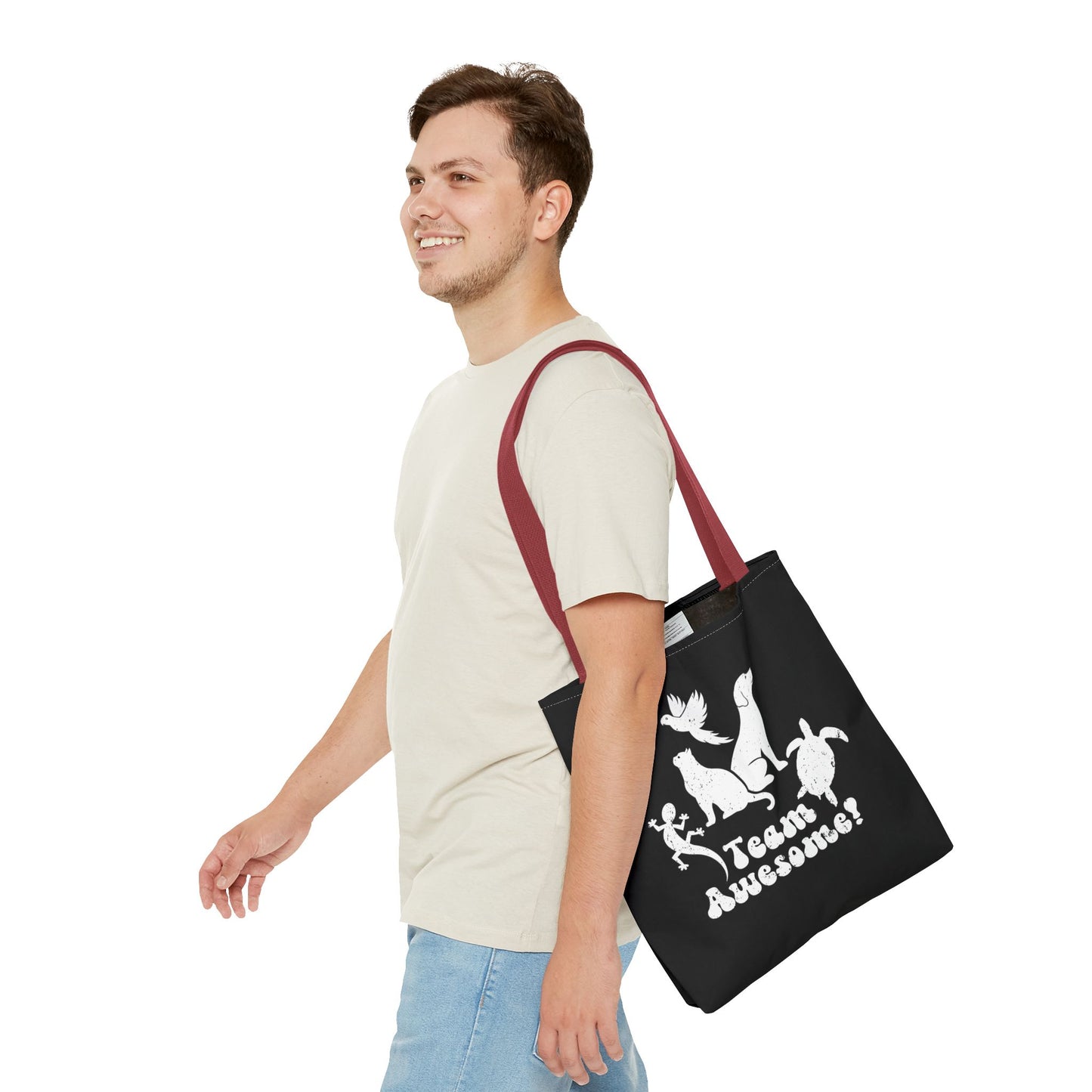 Unisex Animal Lover Lizard Cat Bird Dog Turtle Team Awesome Tote Bag