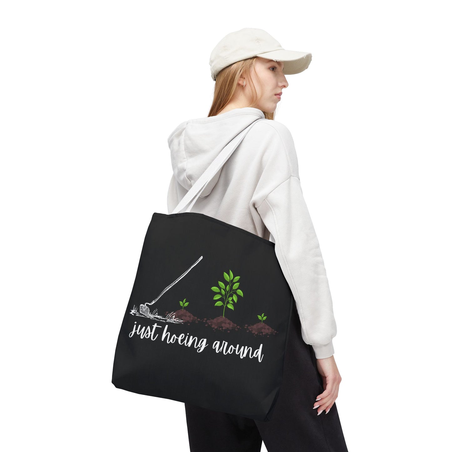 Unisex Just Hoeing Around Gardening Themed All Over Print Tote Bag