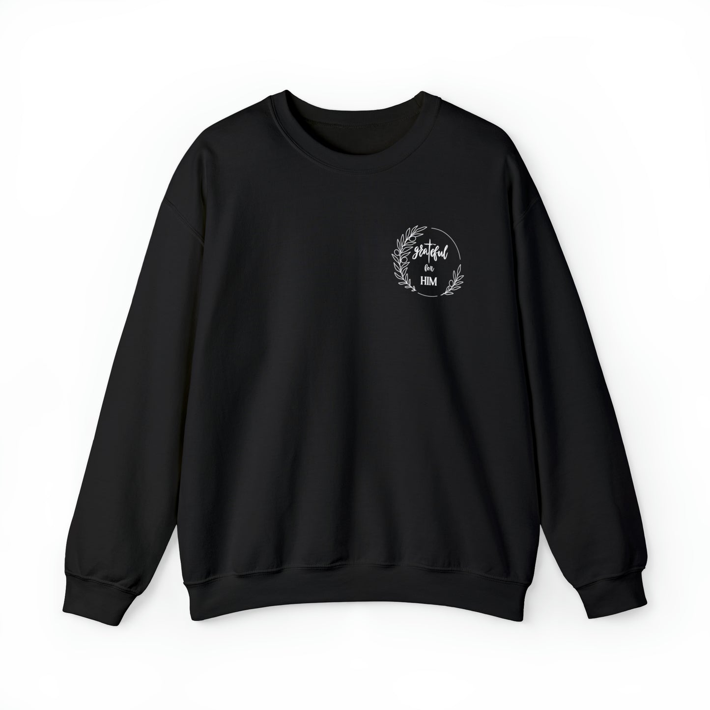 Unisex GraTeful for HIM Sweatshirt with Breast Pocket and Back Design