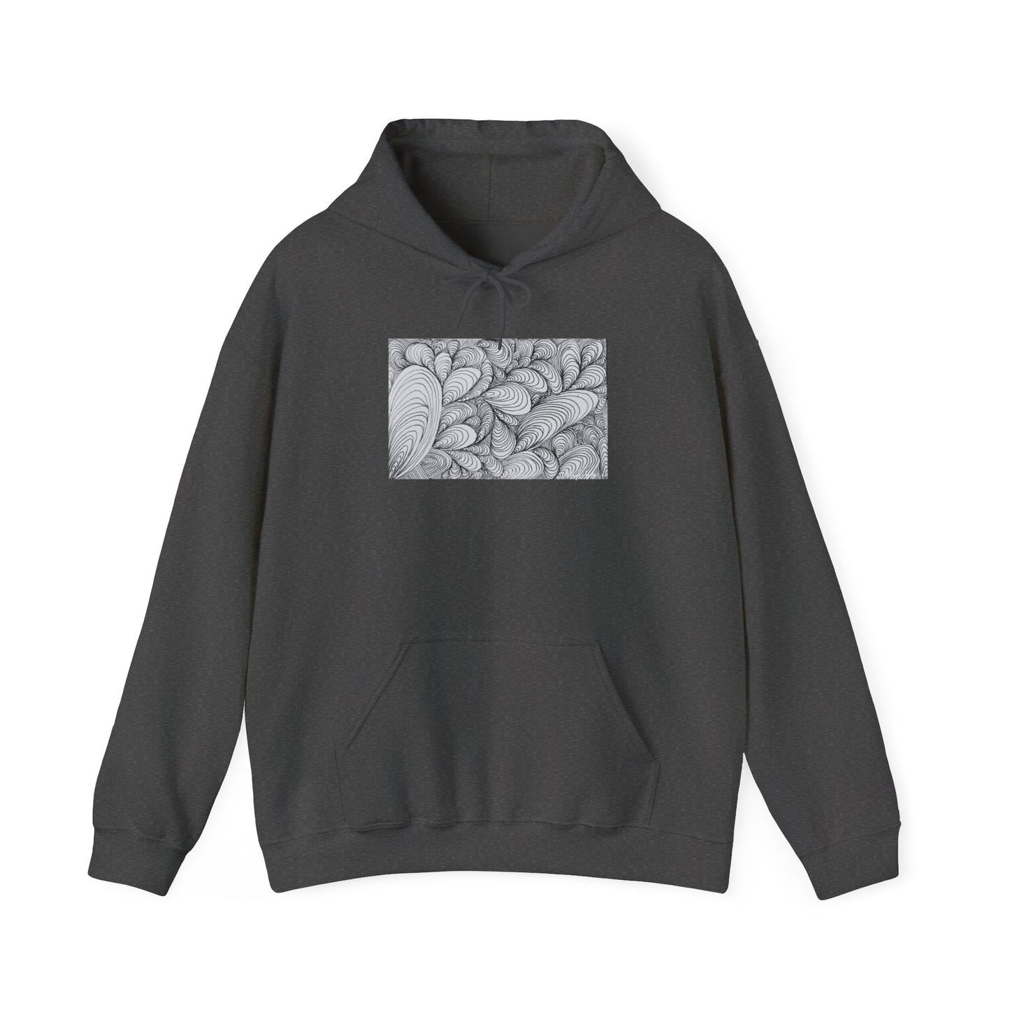 Unisex Heavy Blend™ Original Rough Artwork Midsize Print Hooded Sweatshirt