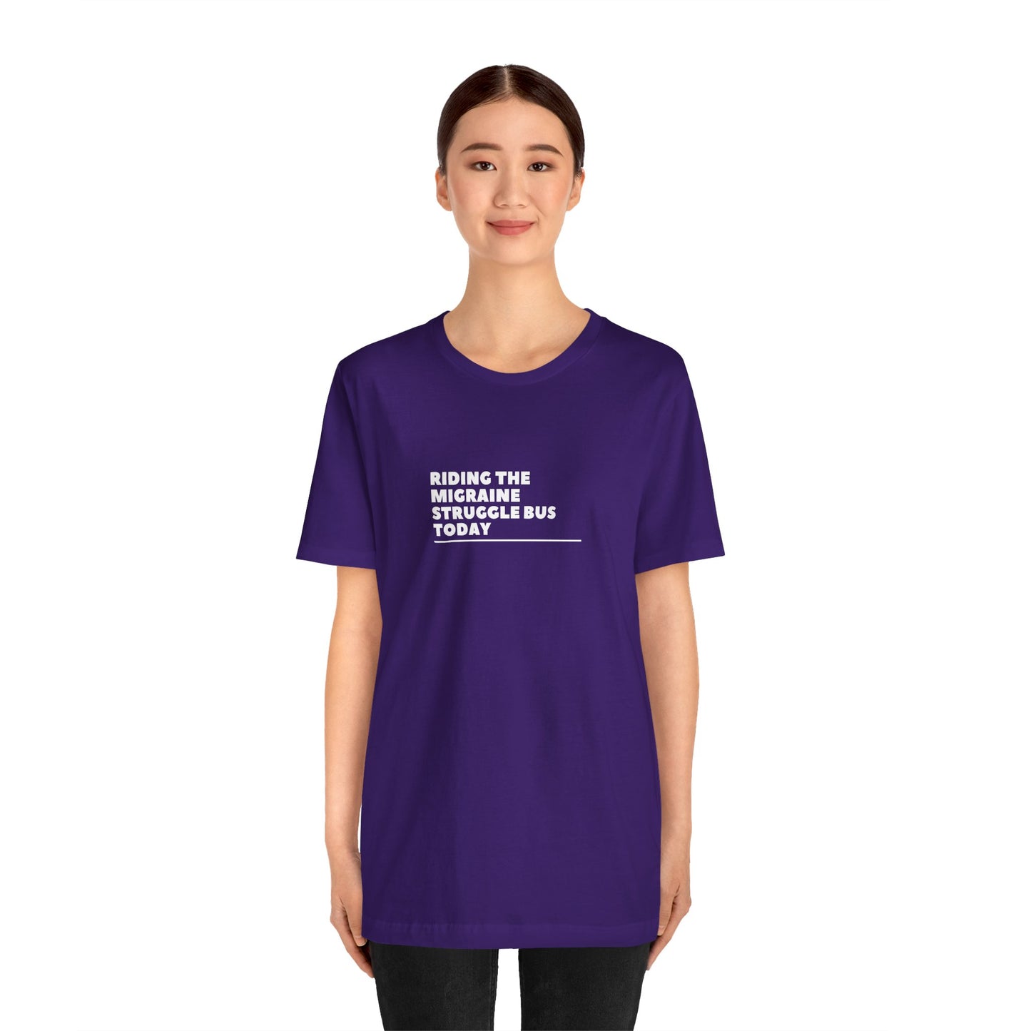Unisex Migraine Day Invisible Illness Riding The Struggle Bus Tshirt