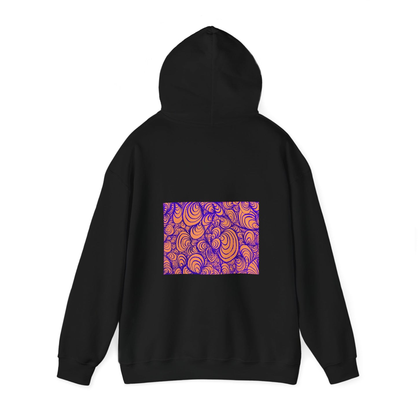 Unisex Heavy Blend™ Original Minimalist Line Art Hooded Sweatshirt - Puzzle Panels 1 Color Pop Run