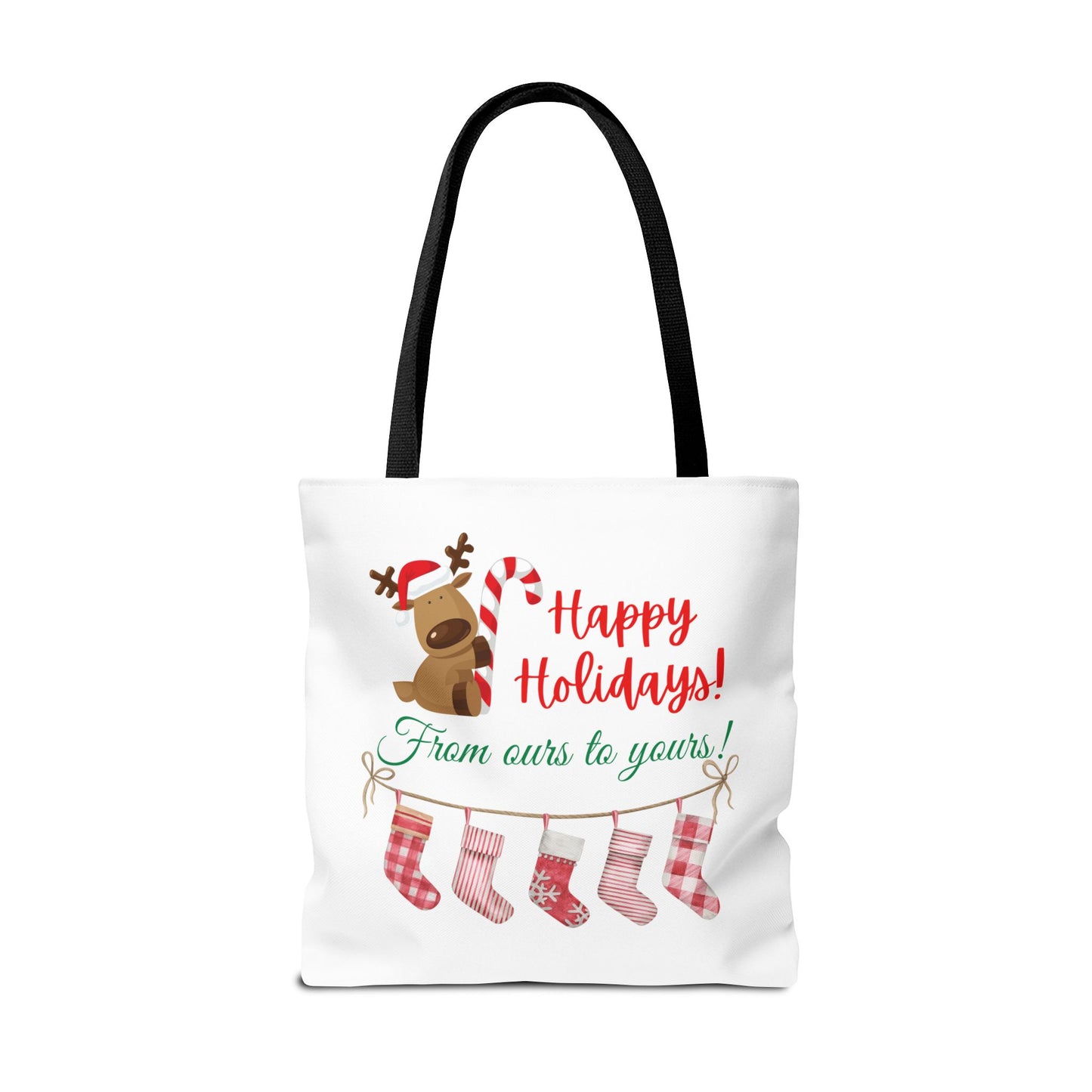 Unisex Happy Holidays From Ours To Yours Christmas Stockings and Dog Tote Bag