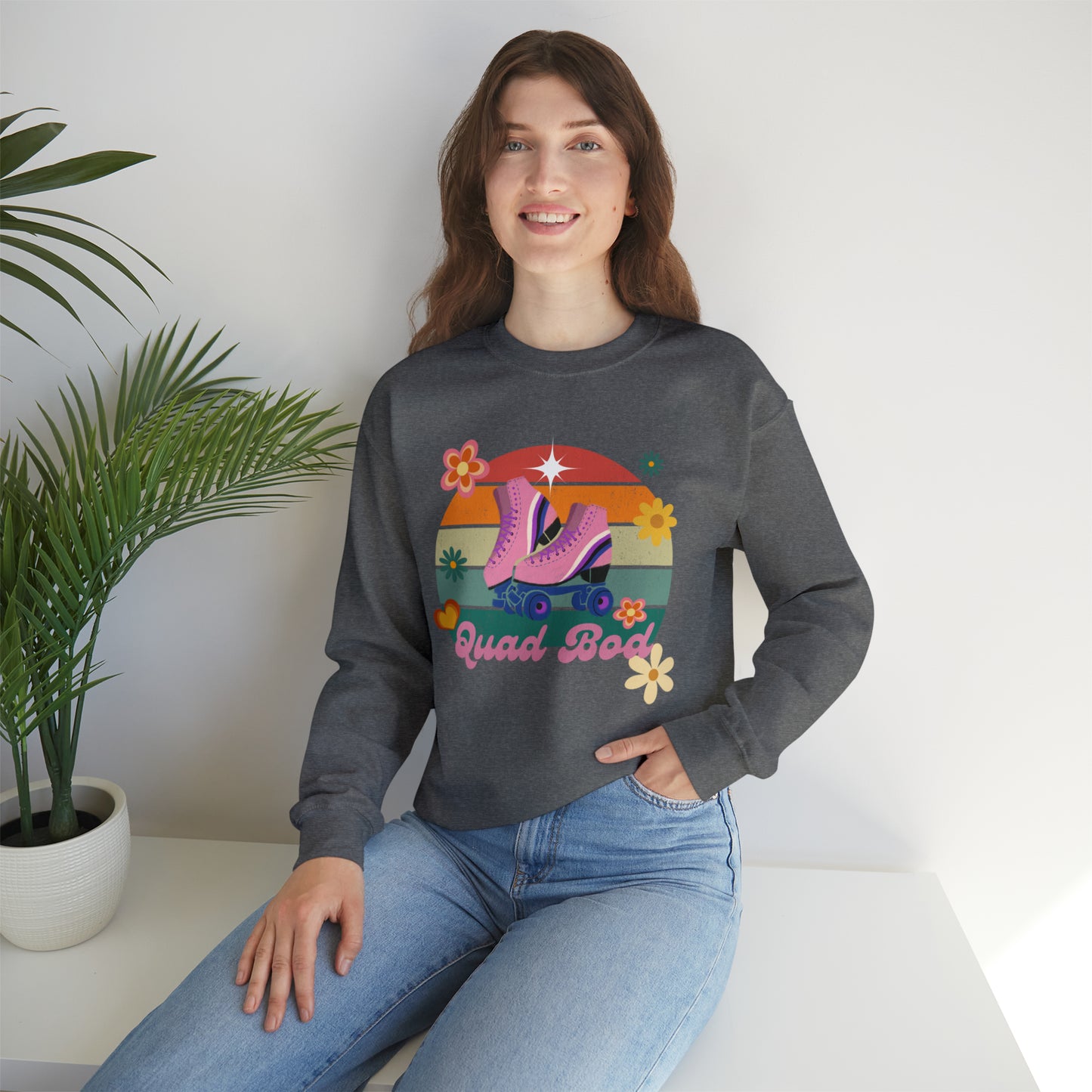 Unisex Quad Bod Retro Vibes Rollerskater Sweatshirt