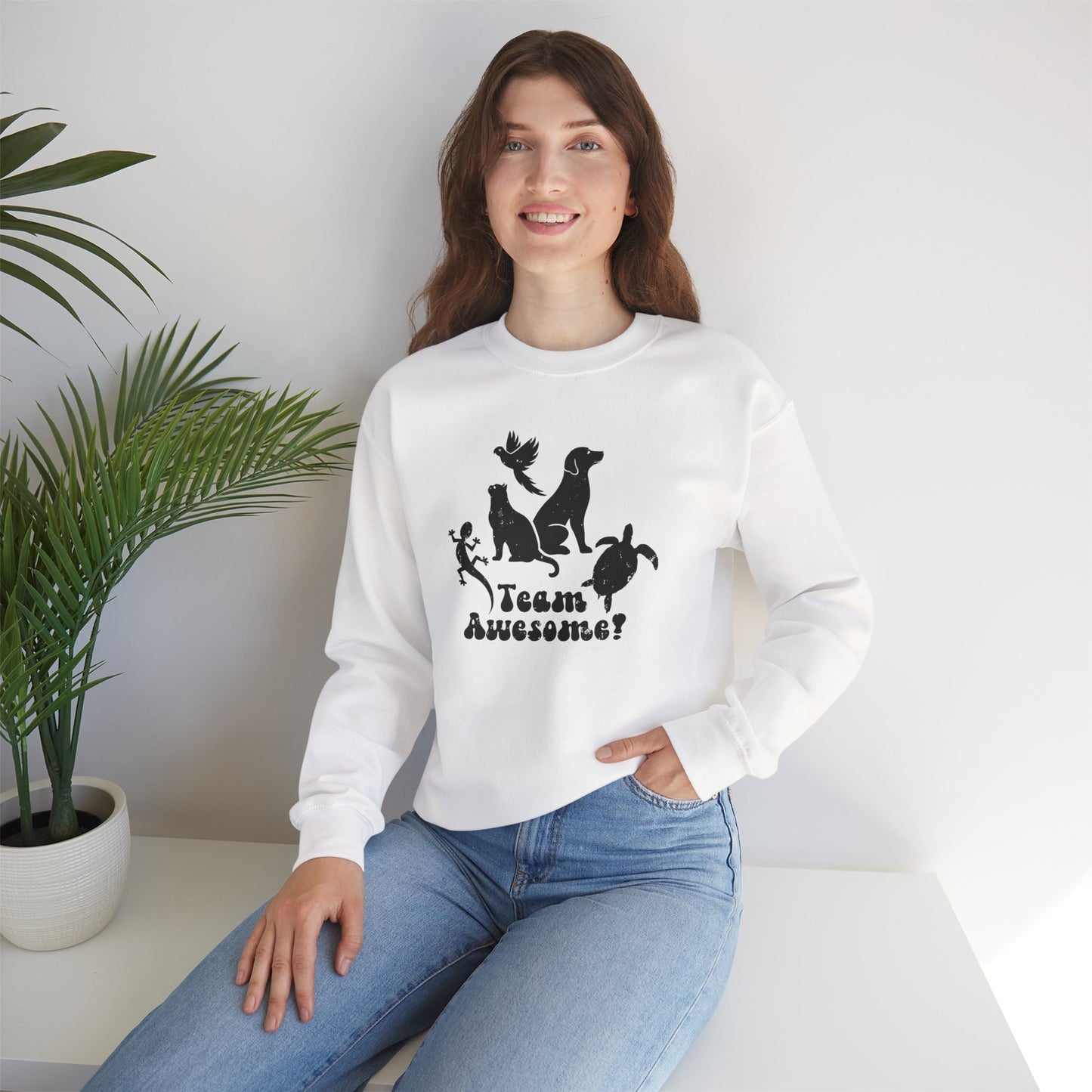 Unisex Animal Lover Lizard Cat Bird Dog Turtle Team Awesome Sweatshirt