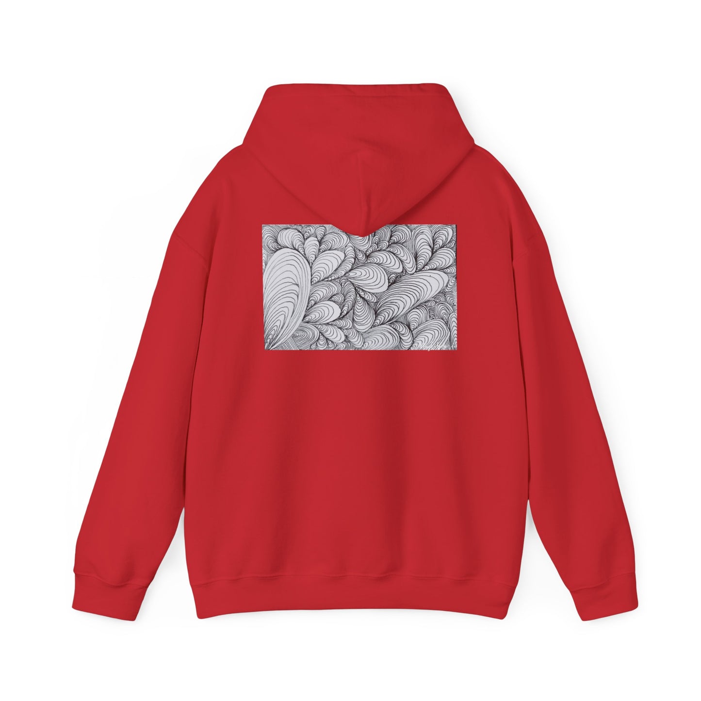 Unisex Heavy Blend™ Original Rough Art Doodle Midsize Print Hooded Sweatshirt