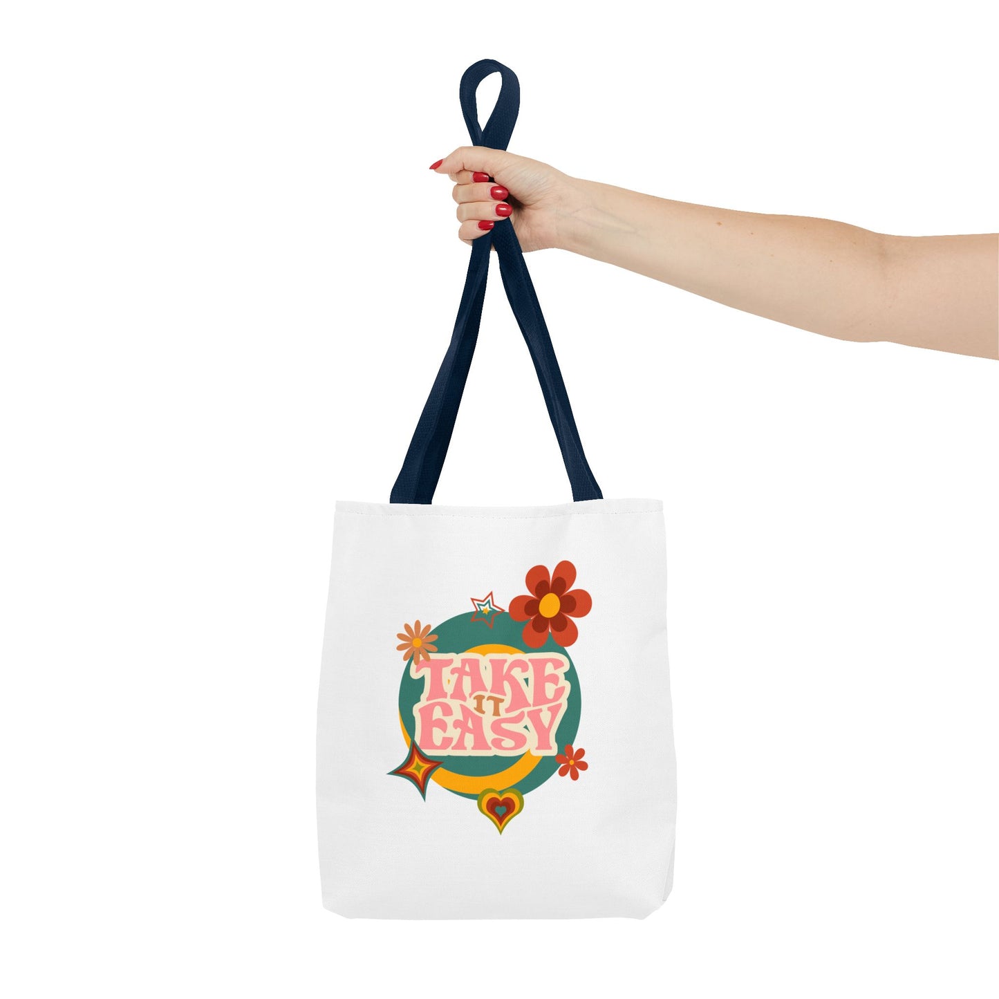 Unisex Retro Vibes Take It Easy Reusable Grocery Tote Bag