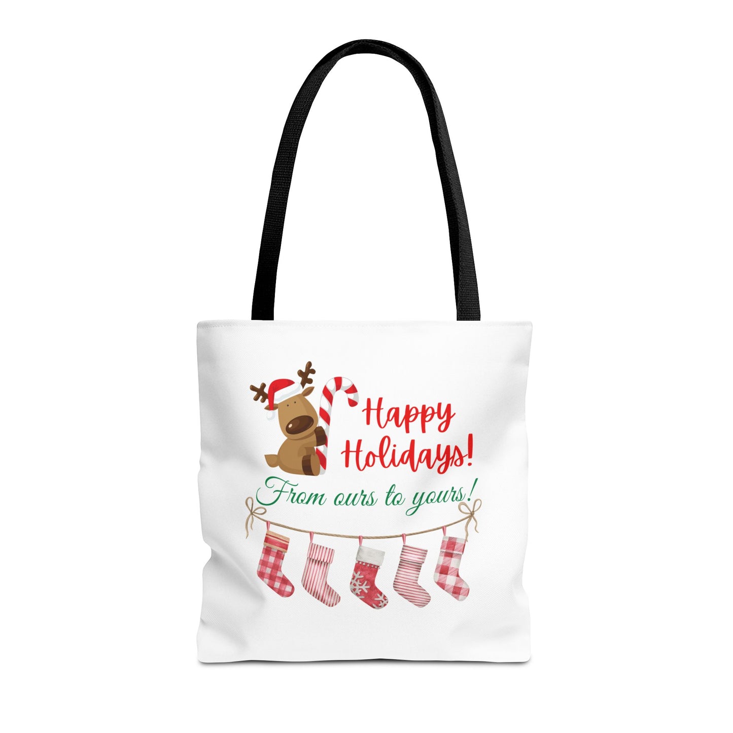 Unisex Happy Holidays From Ours To Yours Christmas Stockings and Dog Tote Bag