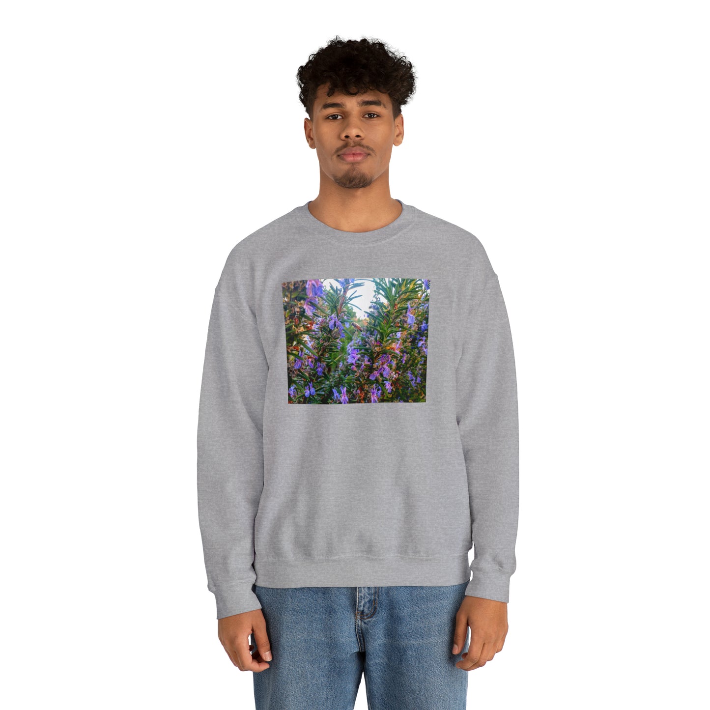 Unisex Heavy Blend™ Crewneck Rosemary Bee Pollinator Sweatshirt