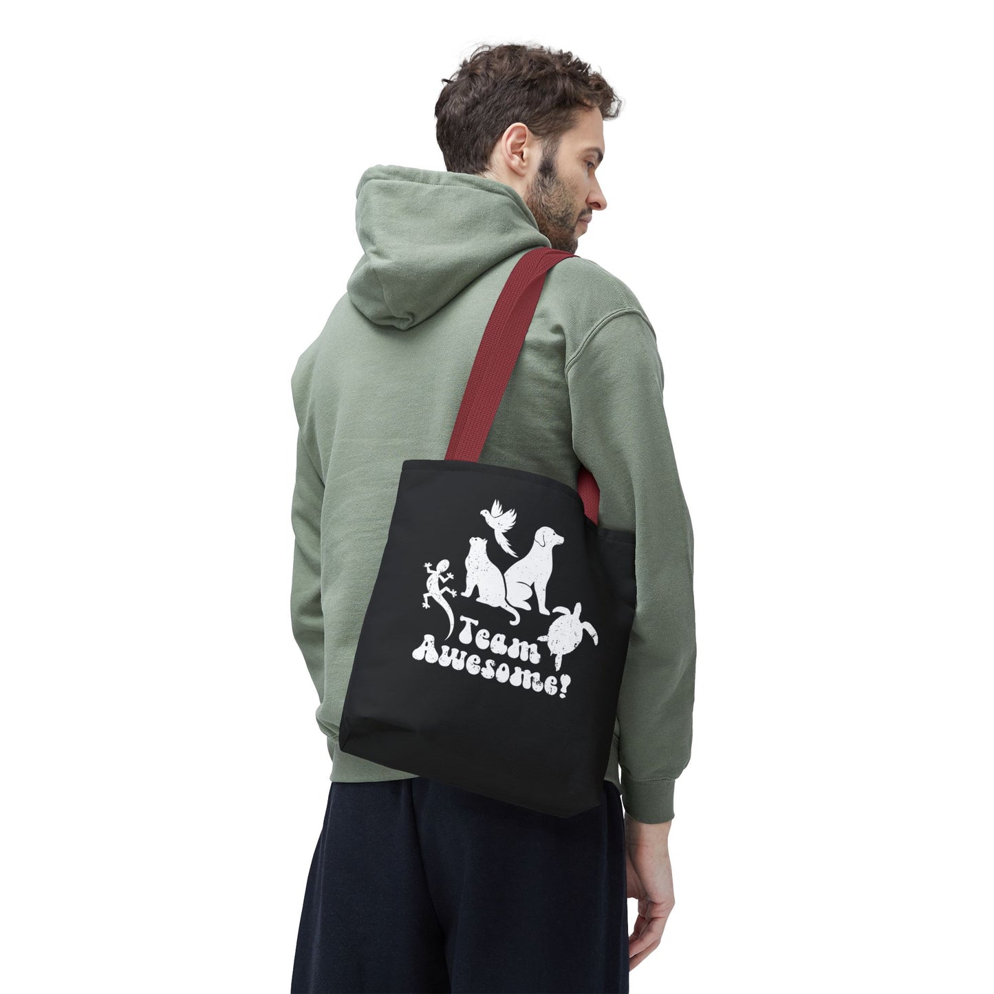 Unisex Animal Lover Lizard Cat Bird Dog Turtle Team Awesome Tote Bag