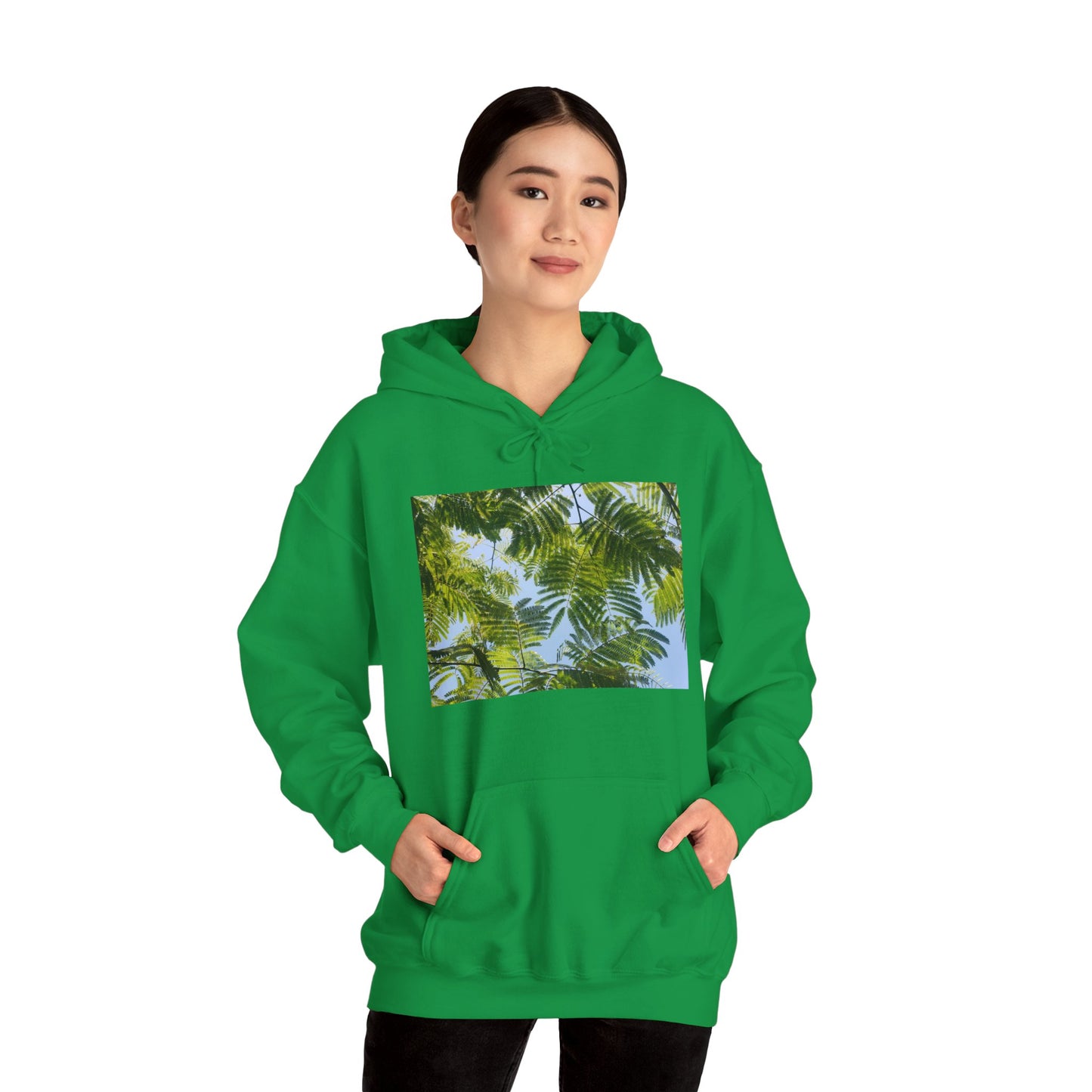 Unisex Heavy Blend™ Original Print Silk Canopy Crewneck Hooded Sweatshirt