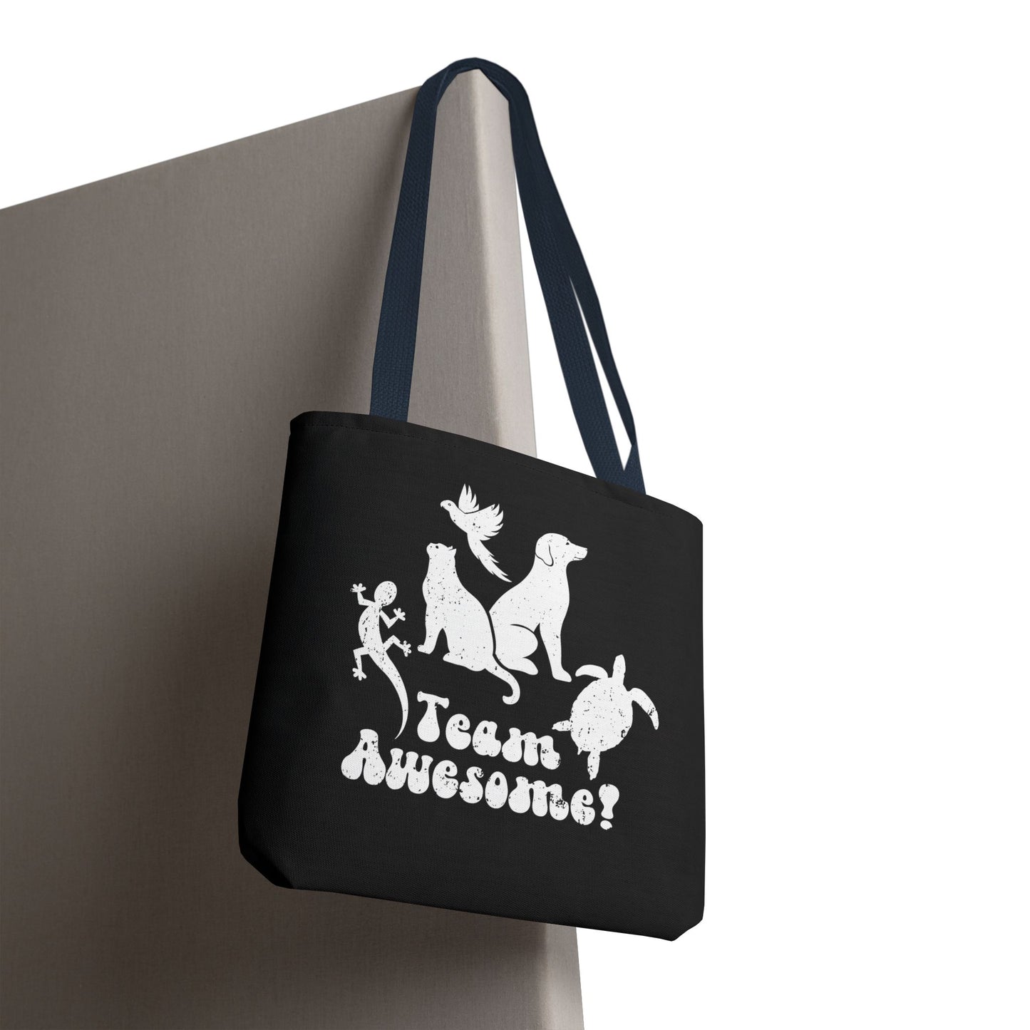 Unisex Animal Lover Lizard Cat Bird Dog Turtle Team Awesome Tote Bag