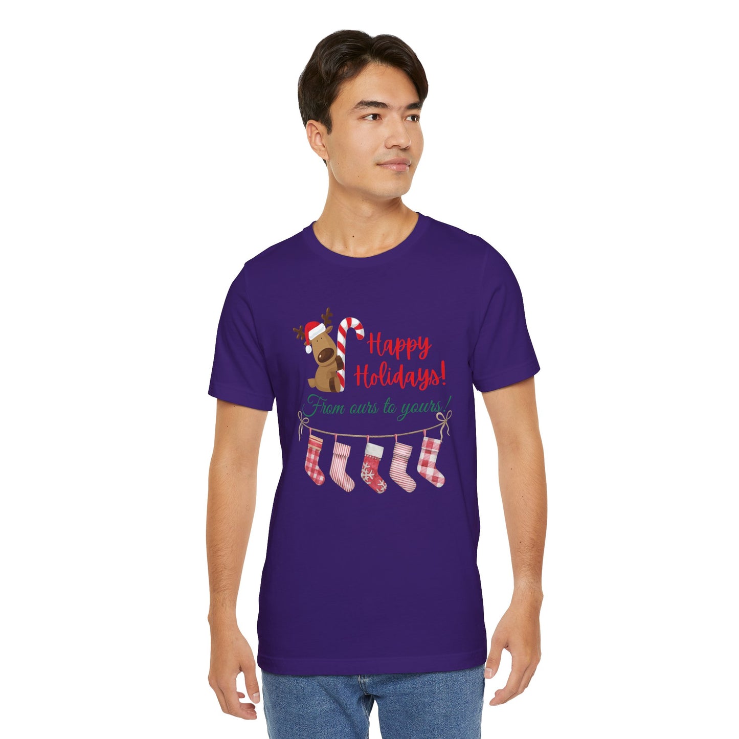 Unisex Jersey Short Sleeve Happy Holidays From Ours To Yours T-Shirt