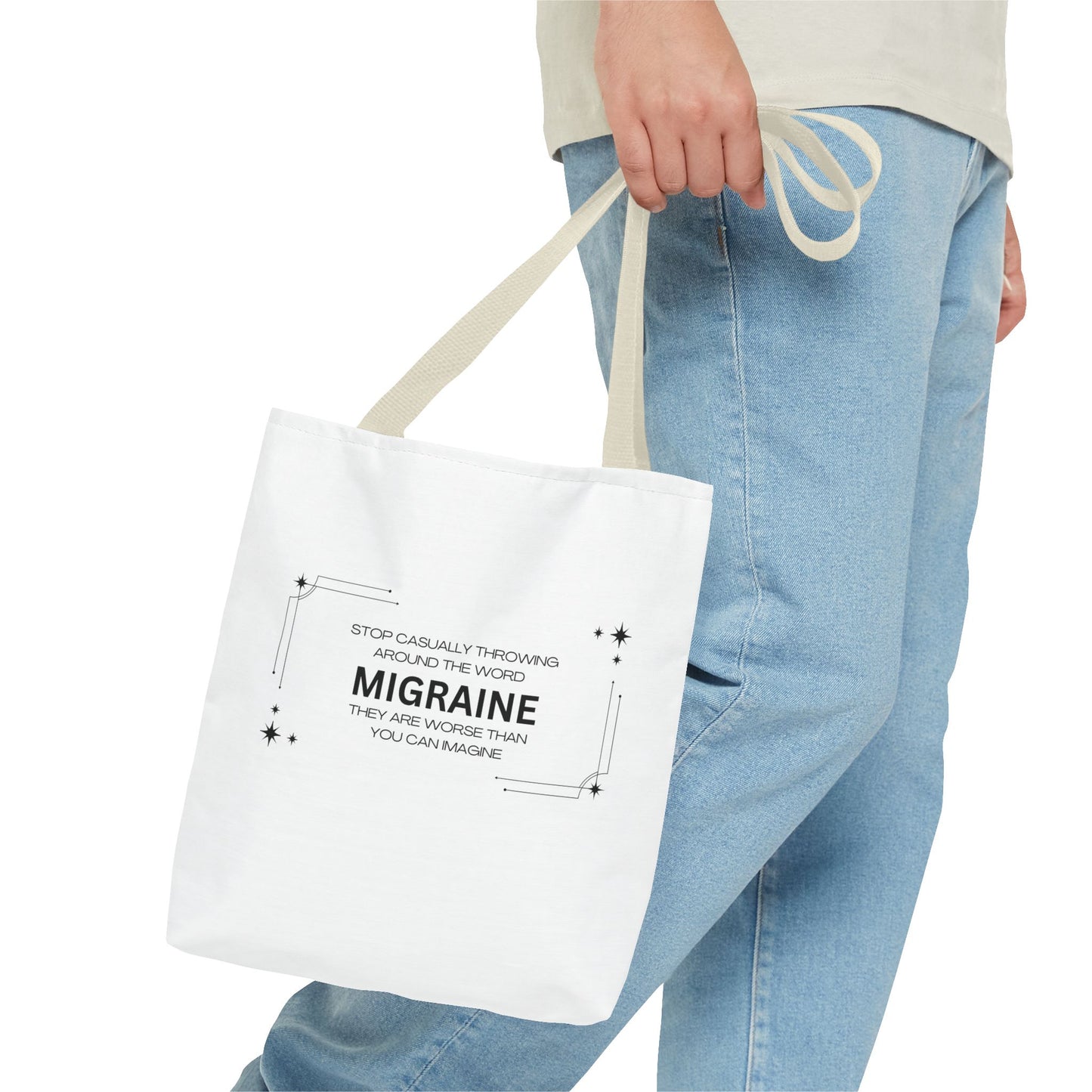 Unisex Migraine Day Invisible Illness Warrior Tote Bag