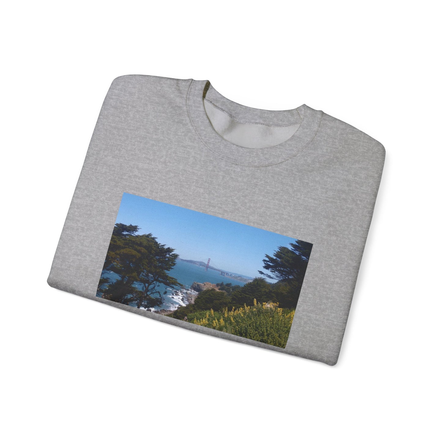 Unisex Travel Sweater, Scenic Lookout, El Camino Del Mar, San Francisco, California, Golden Gate Bridge, Vista, Ocean Views, Beautiful Blue