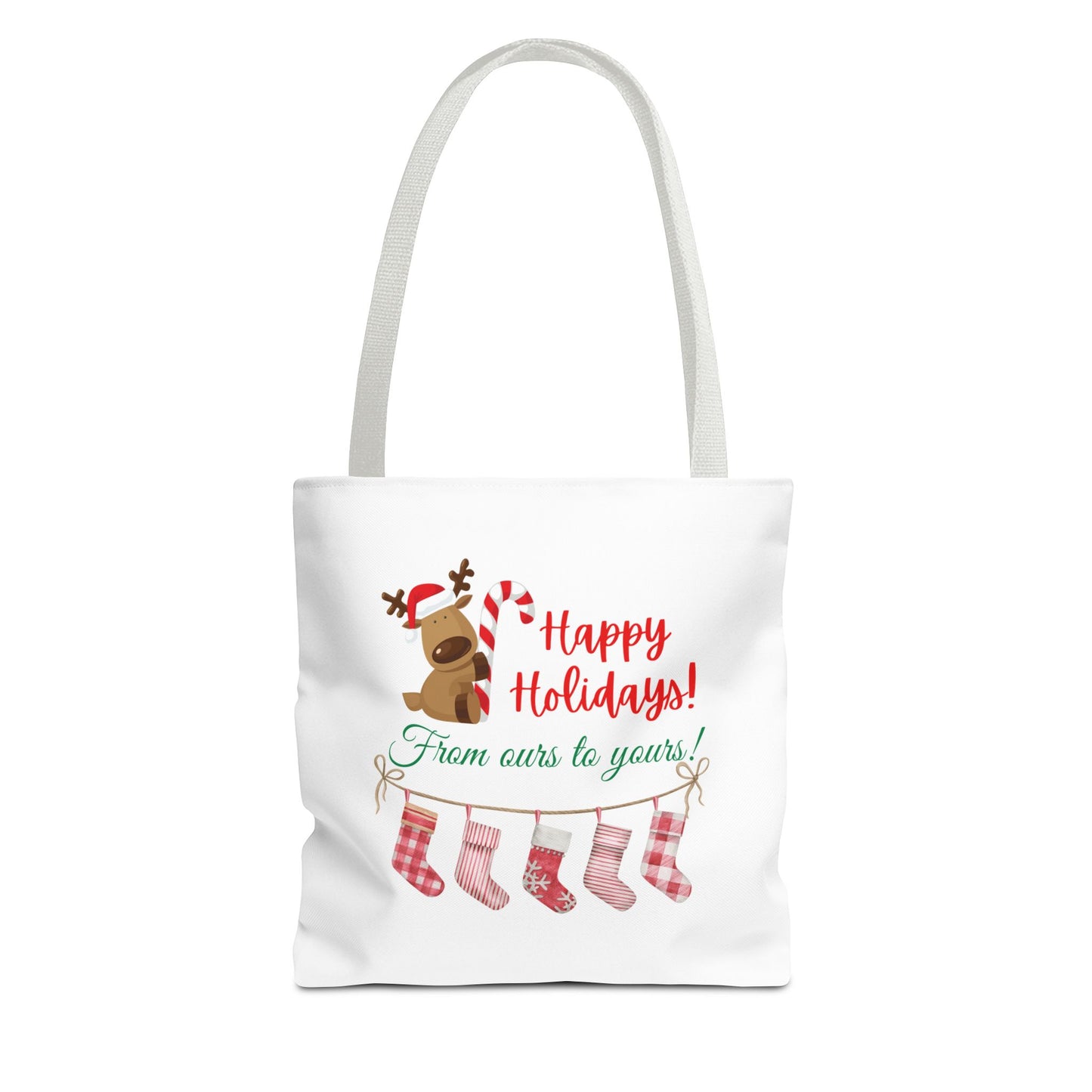 Unisex Happy Holidays From Ours To Yours Christmas Stockings and Dog Tote Bag