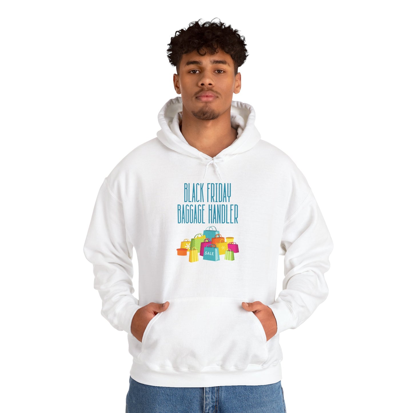 Unisex Heavy Blend™ Black Friday Christmas Sales Baggage Handler Shopping Sales Hooded Sweatshirt