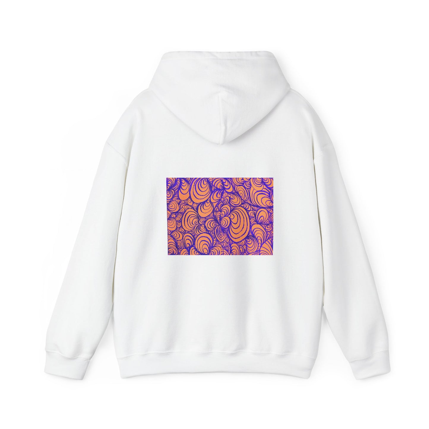 Unisex Heavy Blend™ Original Minimalist Line Art Hooded Sweatshirt - Puzzle Panels 1 Color Pop Run