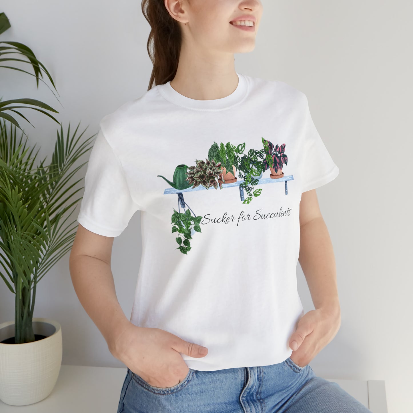 Unisex Gardening Themed T-Shirt Sucker for Succulents