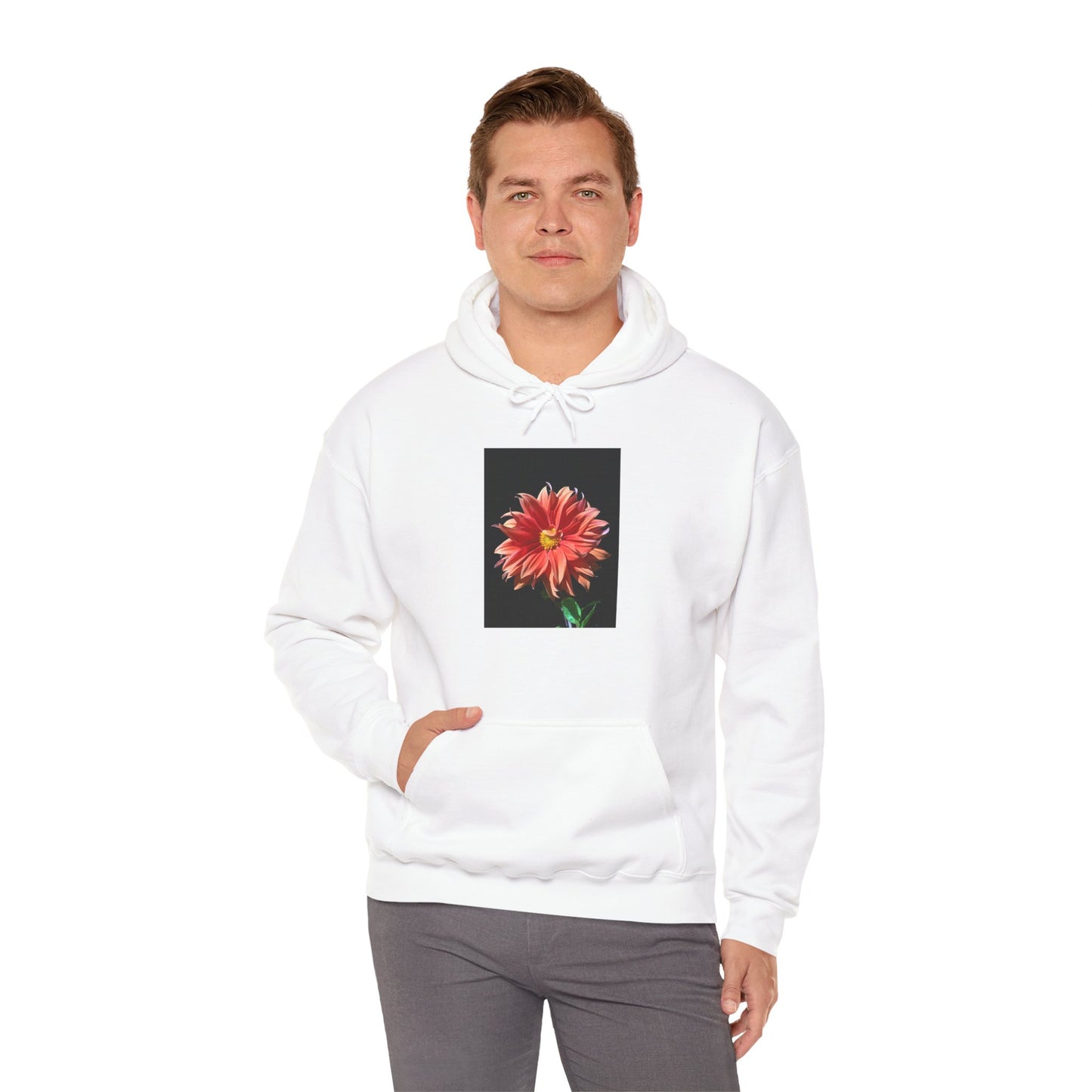 Unisex Heavy Blend™  Dahlia Flower Hooded Sweatshirt
