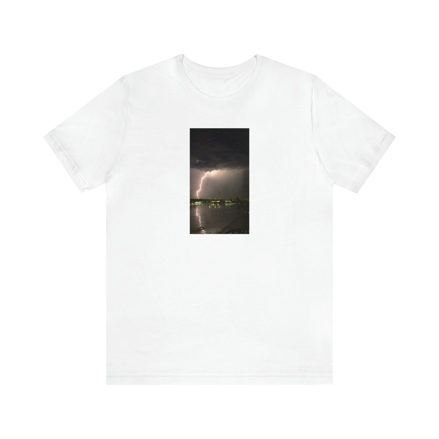 Unisex Lightning Bolt T-Shirt Rough Photo Print Caught Outisde