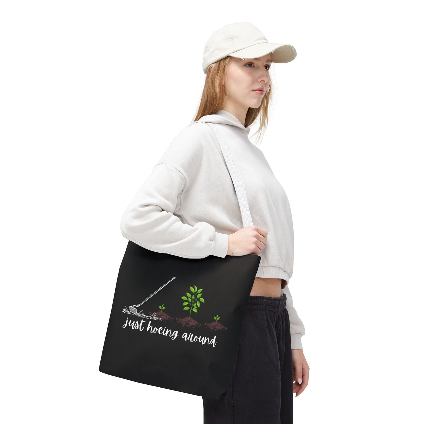 Unisex Just Hoeing Around Gardening Themed All Over Print Tote Bag