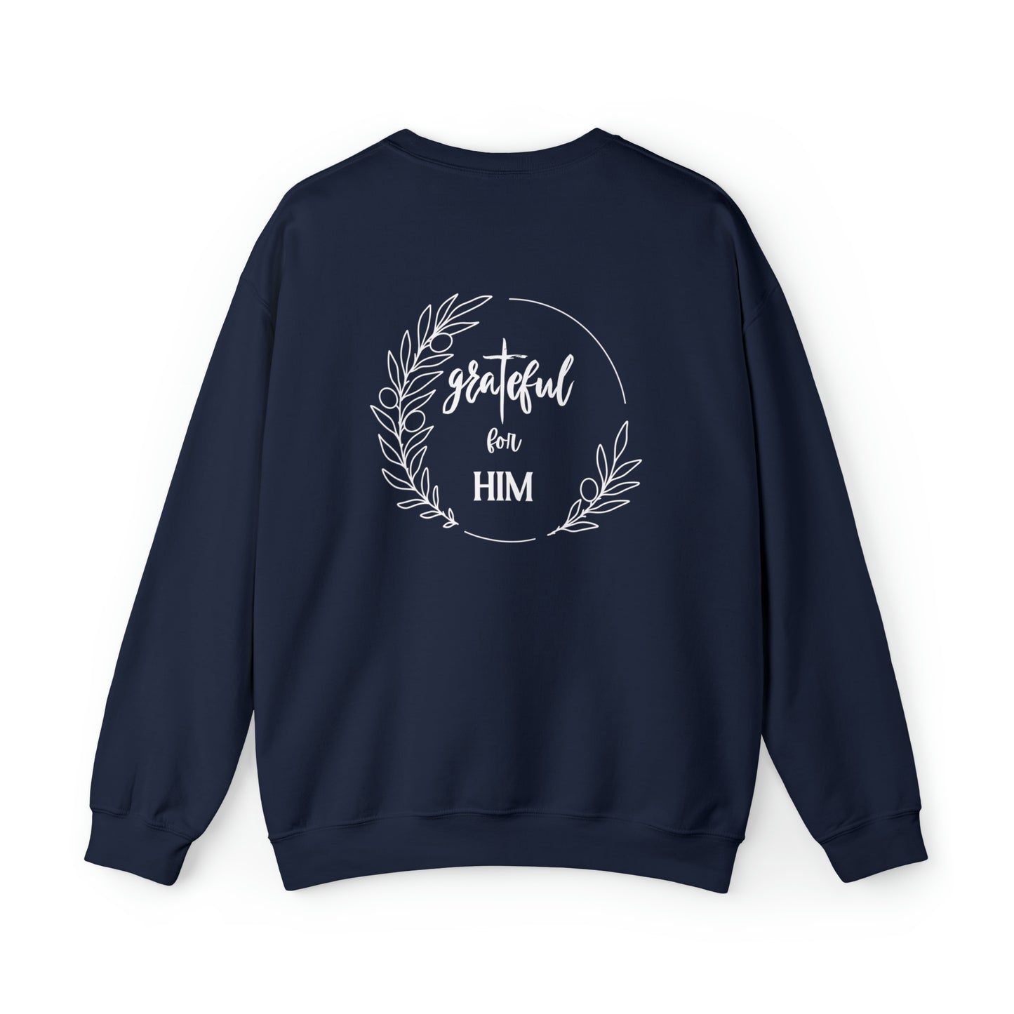 Unisex GraTeful for HIM Sweatshirt with Breast Pocket and Back Design