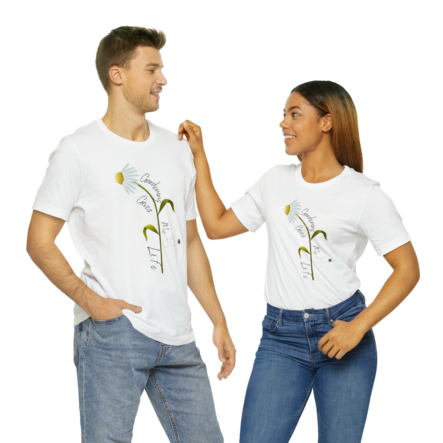 Unisex Gardening Shirt, Daisy and Ladybug Gardening Gives Me Life