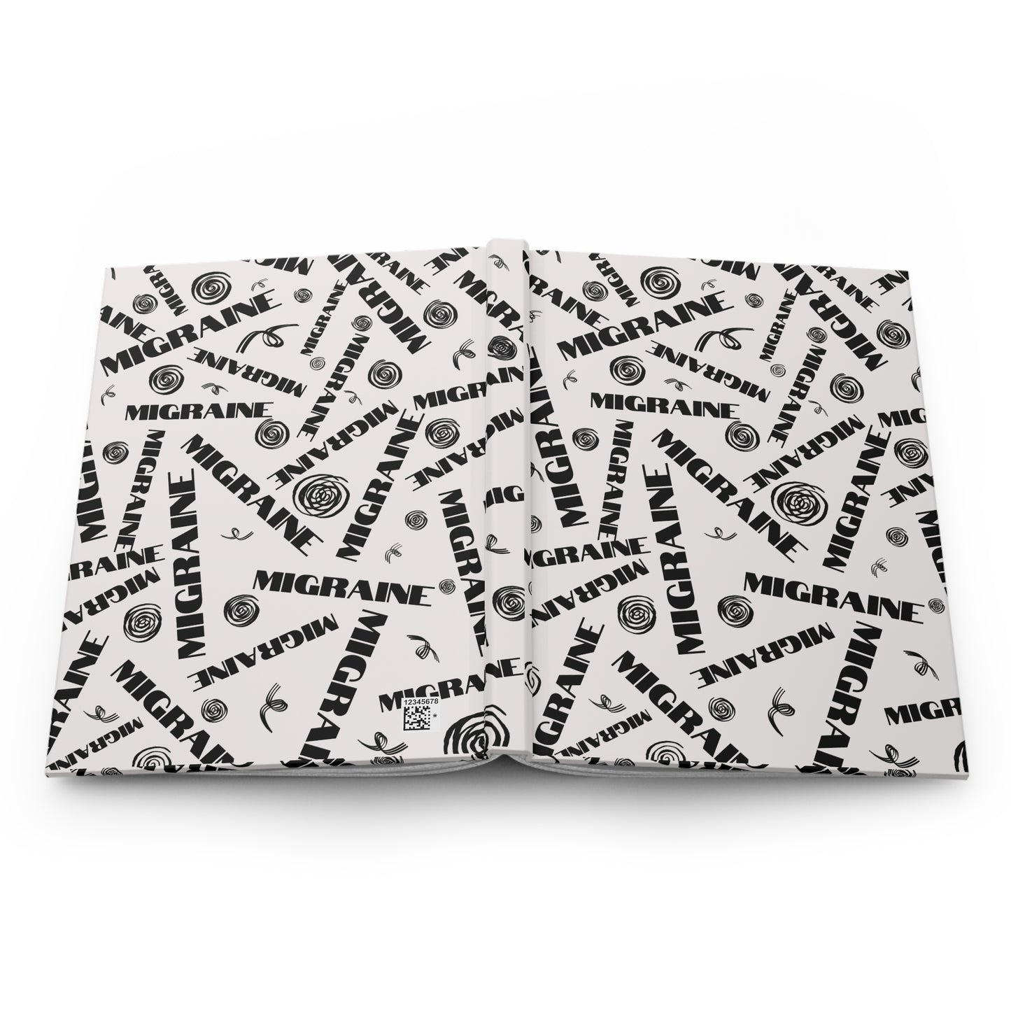 Hardcover Matte 150 Page Migraine Brain Word Scramble Journal - White