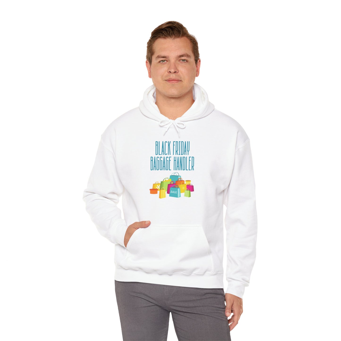 Unisex Heavy Blend™ Black Friday Christmas Sales Baggage Handler Shopping Sales Hooded Sweatshirt