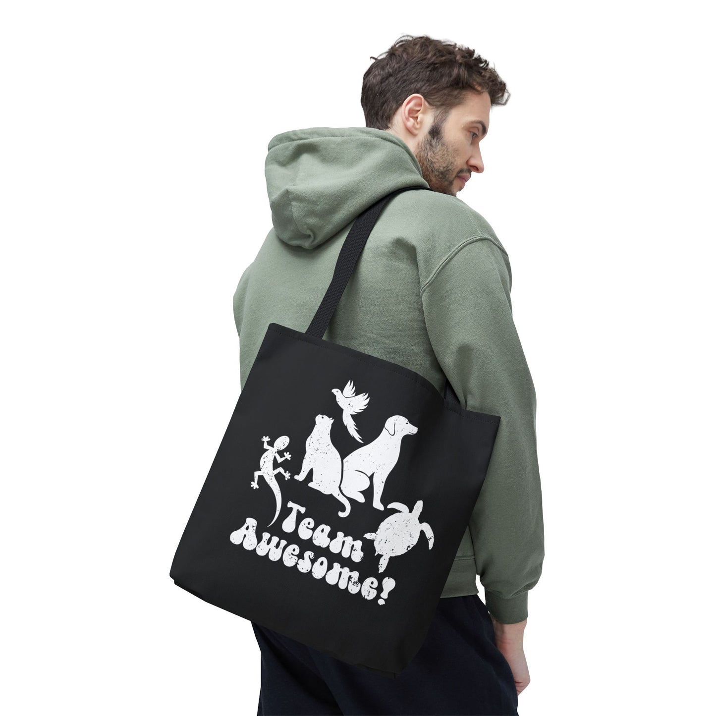 Unisex Animal Lover Lizard Cat Bird Dog Turtle Team Awesome Tote Bag