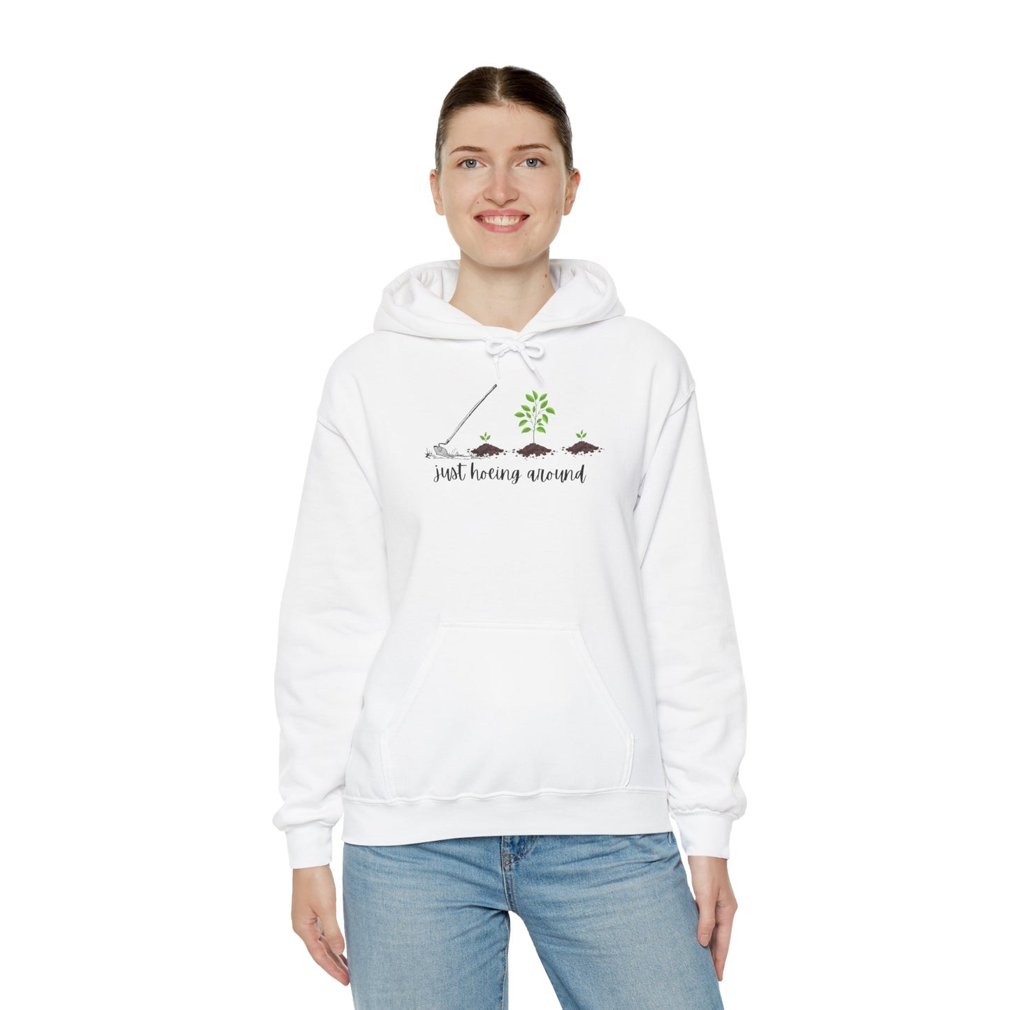 Unisex Heavy Blend™ Just Hoeing Around Gardening Hooded Sweatshirt