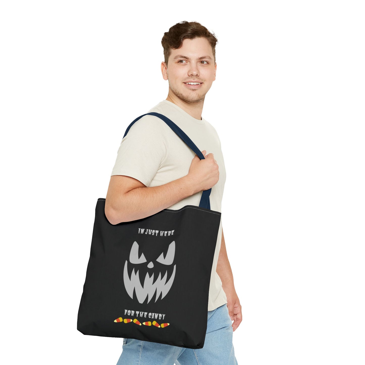 Halloween Candy Corn Scary Face Gift Spooky Season Trick or Treating Fall Candy Bag Reusable Lunch Bag