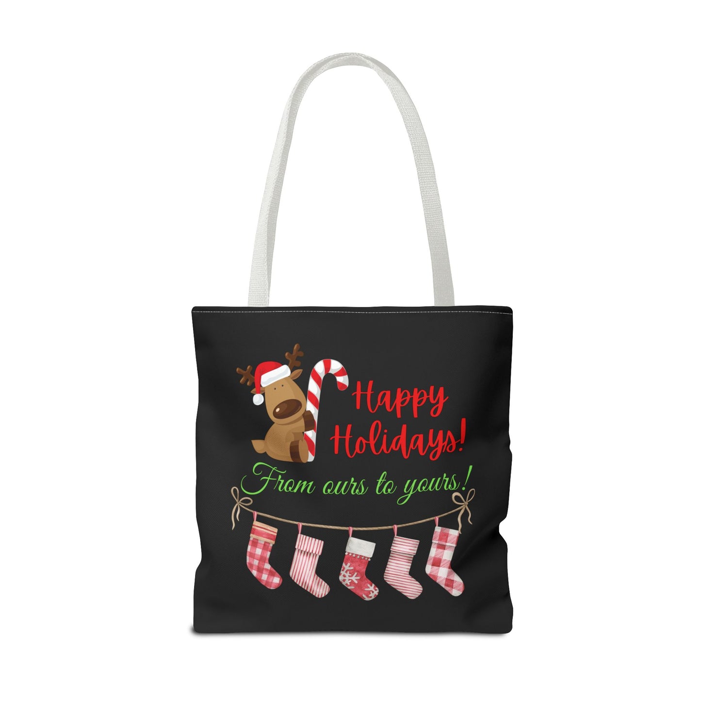 Unisex Happy Holidays From Ours To Yours Christmas Stockings and Dog Tote Bag