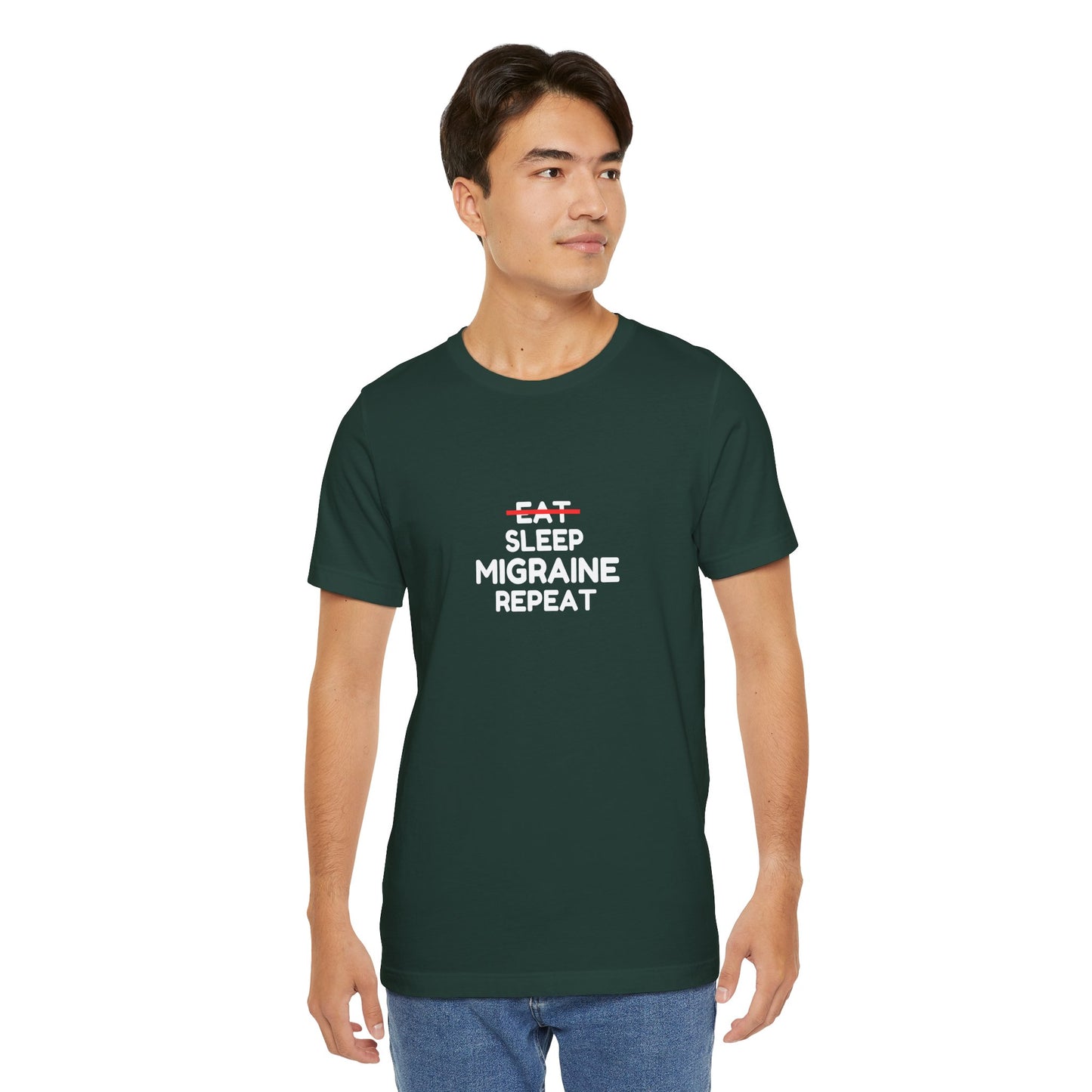 Unisex Migraine Day Invisible Illness Warrior Eat Sleep Migraine Repeat Tshirt
