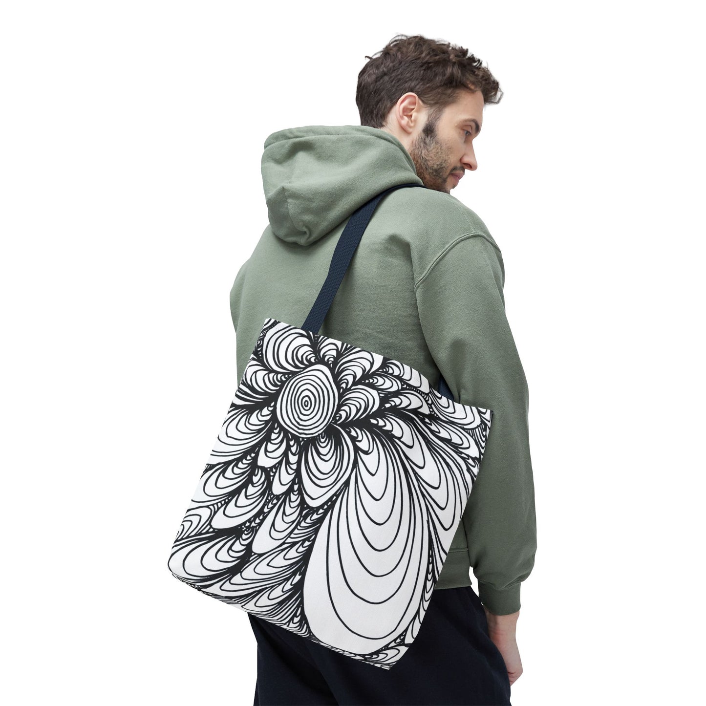 Unisex Original Doodle Art All Over Print Tote Bag - Apricots Noir