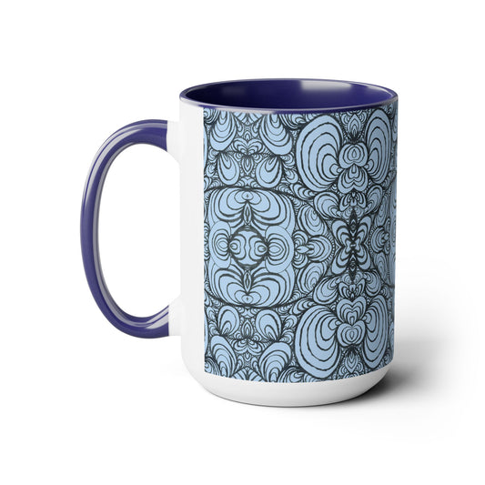 15oz Original Line Art Coffee Mug - Puzzle Panels 2 Color Pop Polar