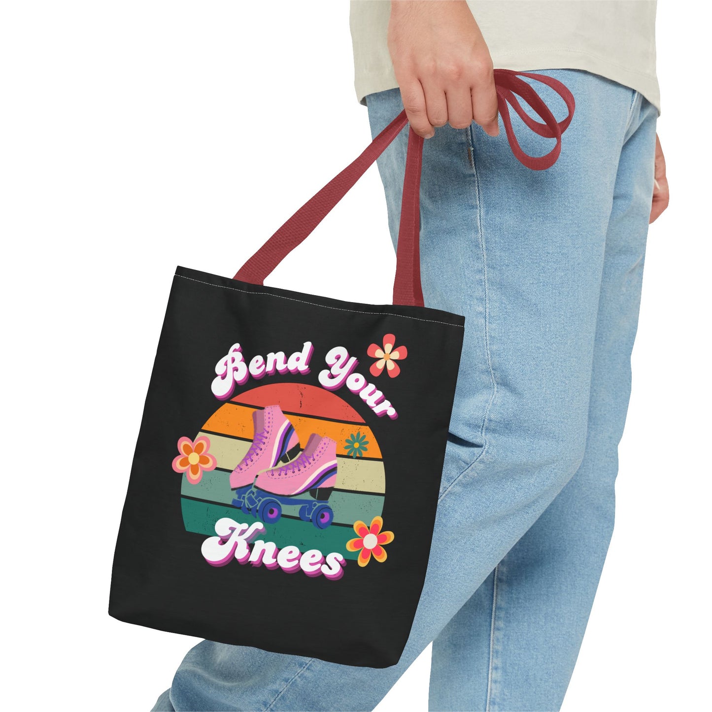 Unisex Retro Vibes Bend Your Knees Skate Day Tote Bag
