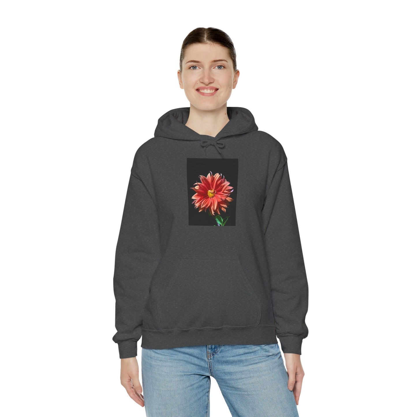 Unisex Heavy Blend™  Dahlia Flower Hooded Sweatshirt