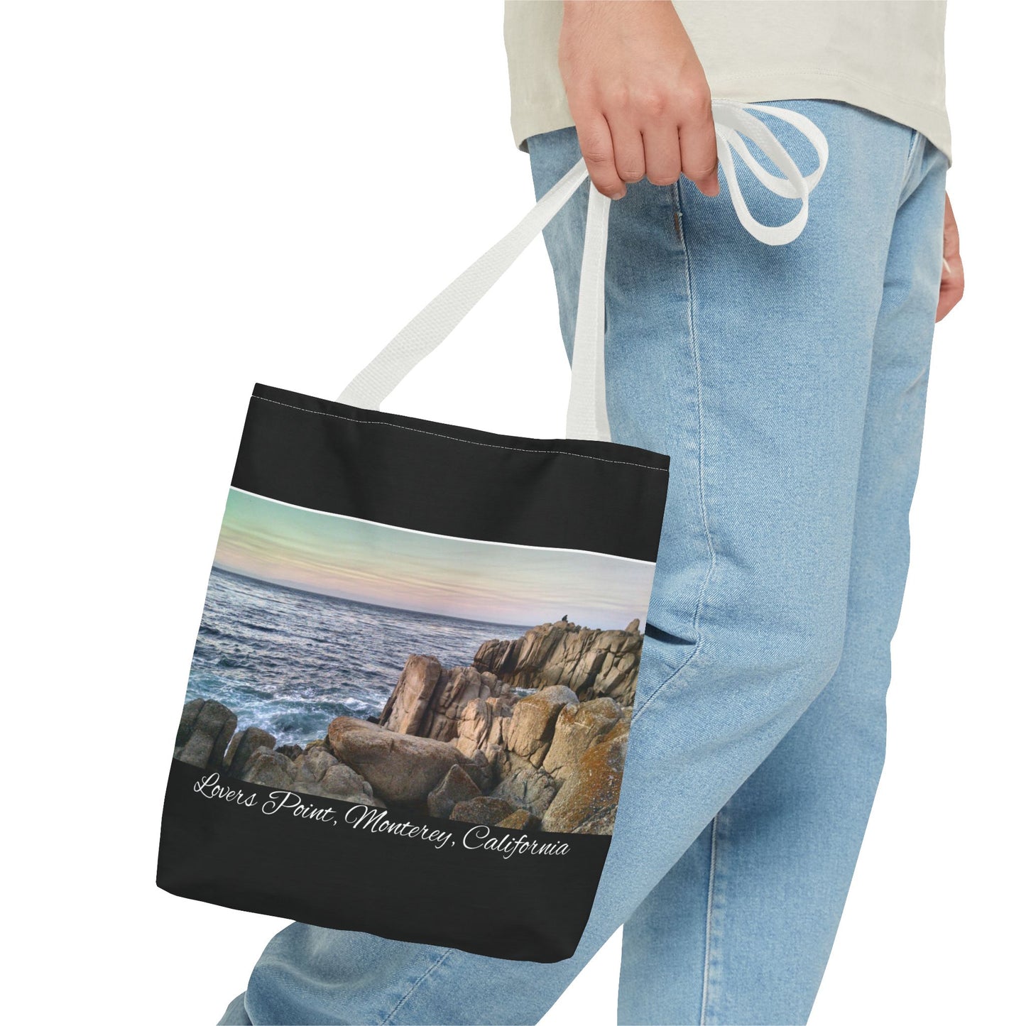 Unisex Travel Tote Bag Monterey California Scenic View Lovers Point Bay Area Keepsake Tote Bag Ocean View Nature Inspired Travel Gift Idea