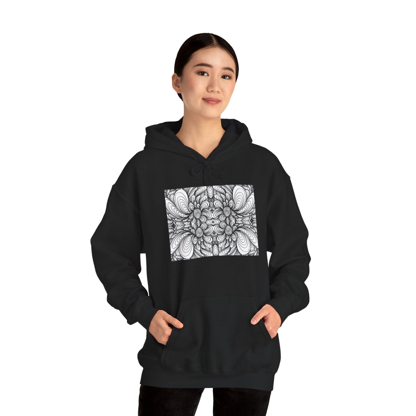 Unisex Heavy Blend™ Original Minimalist Healing Line Art Hooded Sweatshirt - Blooms