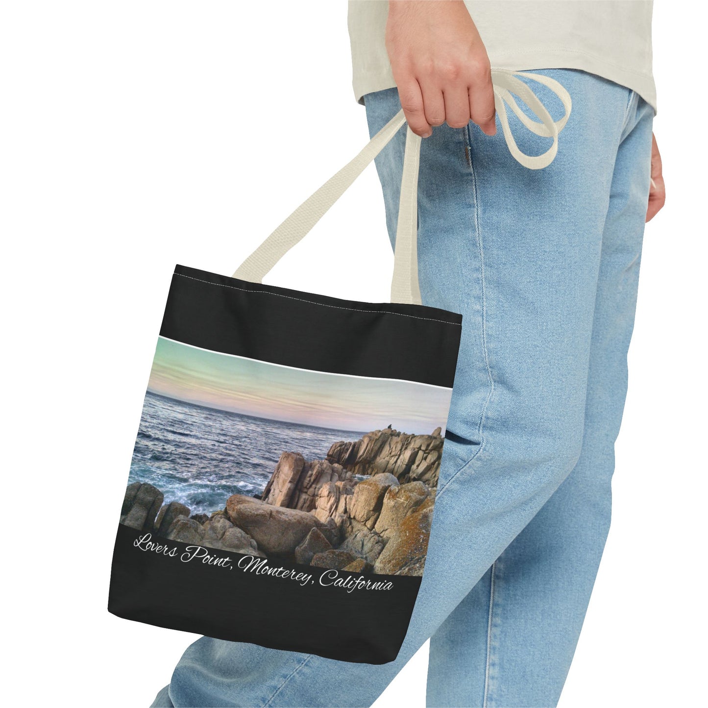 Unisex Travel Tote Bag Monterey California Scenic View Lovers Point Bay Area Keepsake Tote Bag Ocean View Nature Inspired Travel Gift Idea