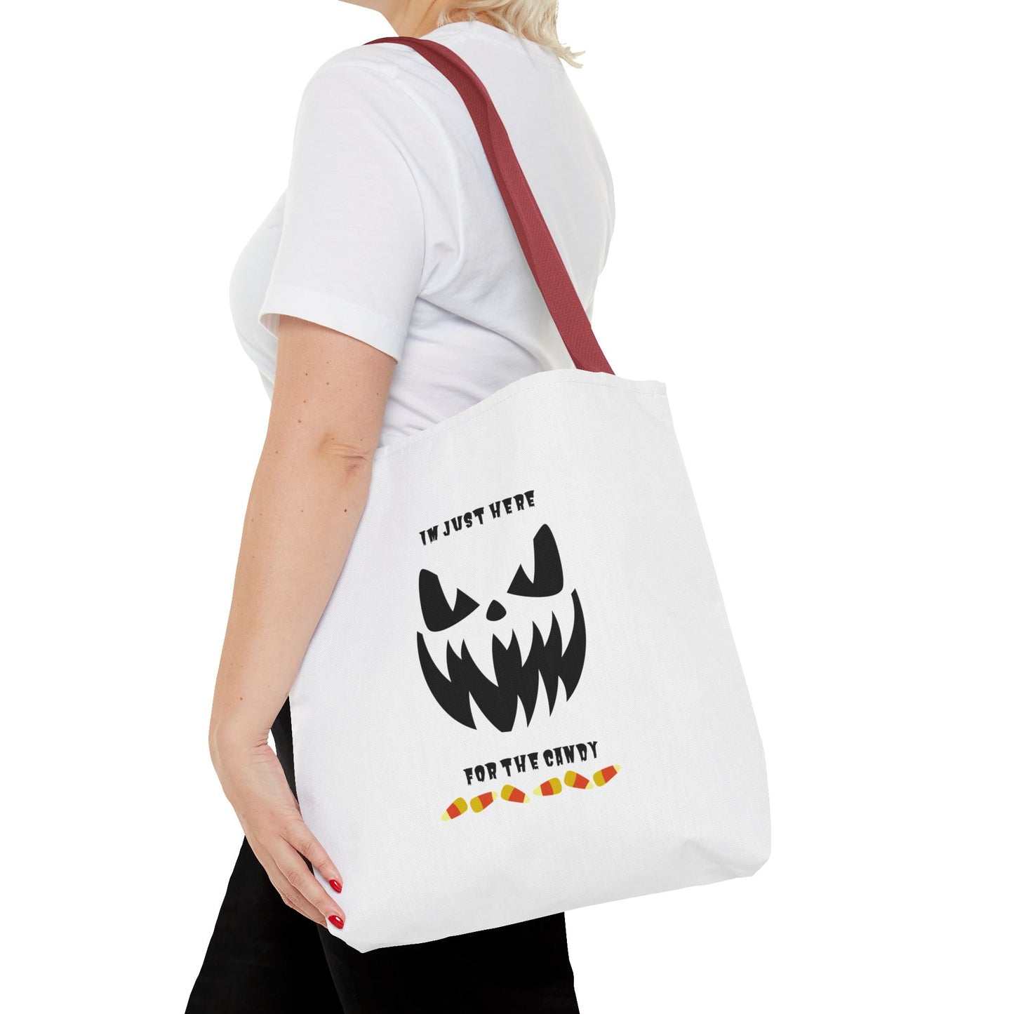 Halloween Candy Corn Scary Face Tote Spooky Season Trick or Treating Candy Bag Reusable Lunch Tote