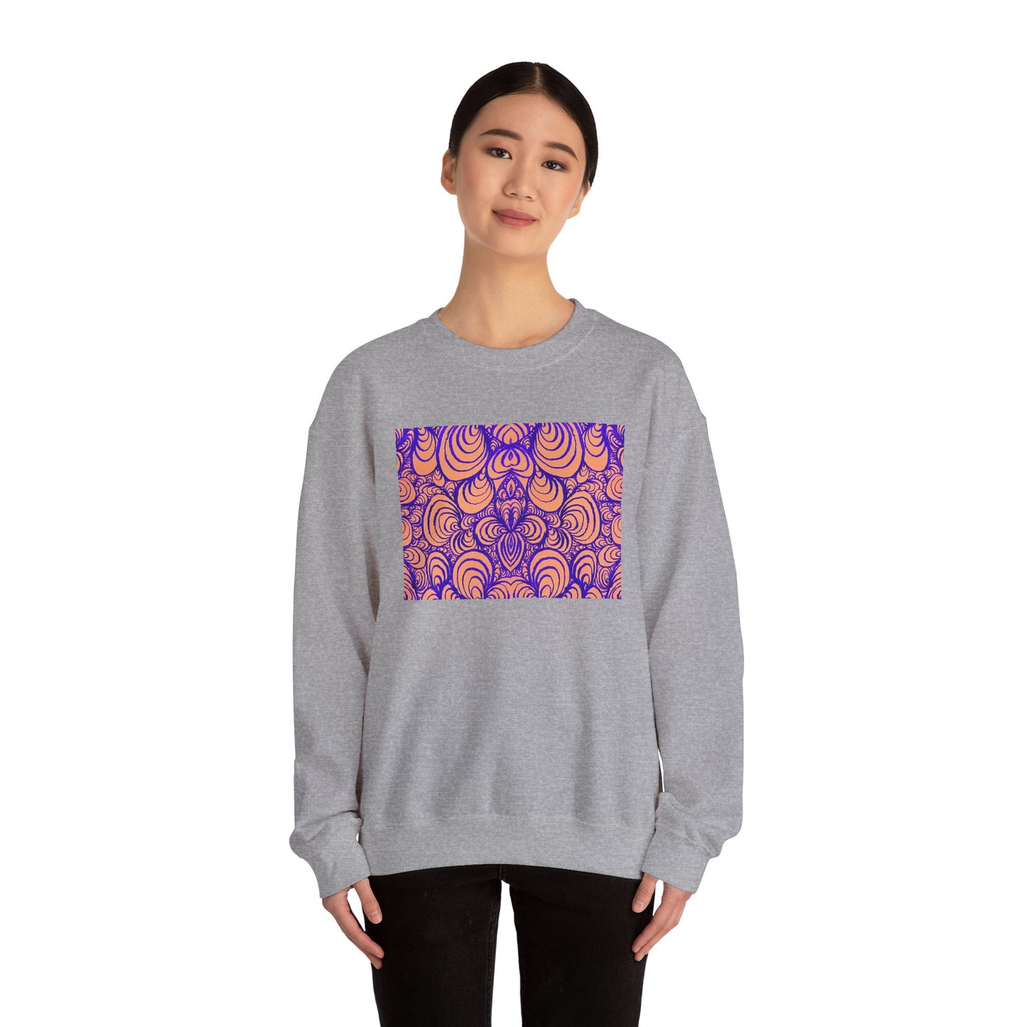 Unisex Original Line Art Sweatshirt - Puzzle Panels 1 Color Pop Run