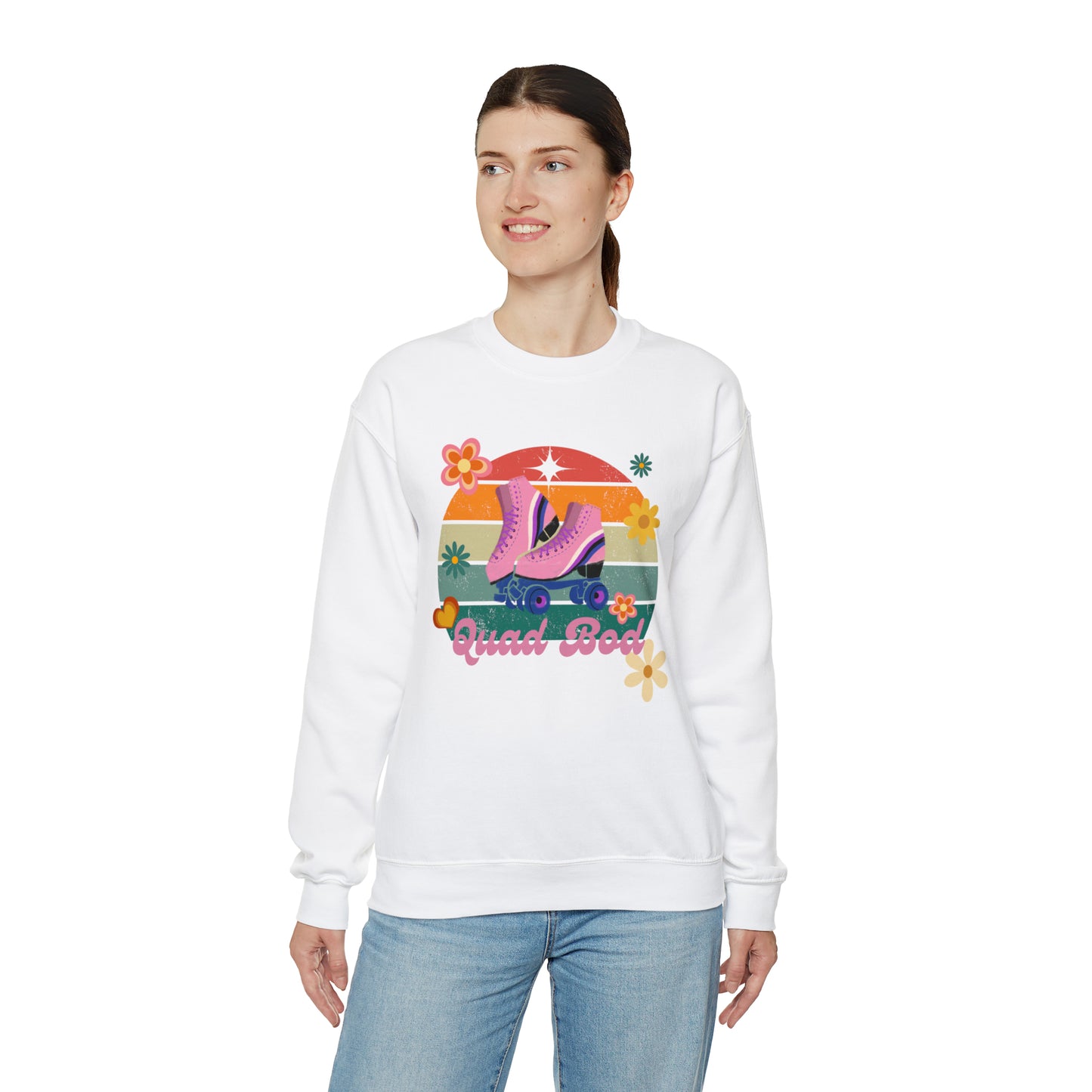 Unisex Quad Bod Retro Vibes Rollerskater Sweatshirt