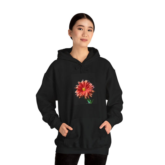 Unisex Heavy Blend™  Dahlia Flower Hooded Sweatshirt