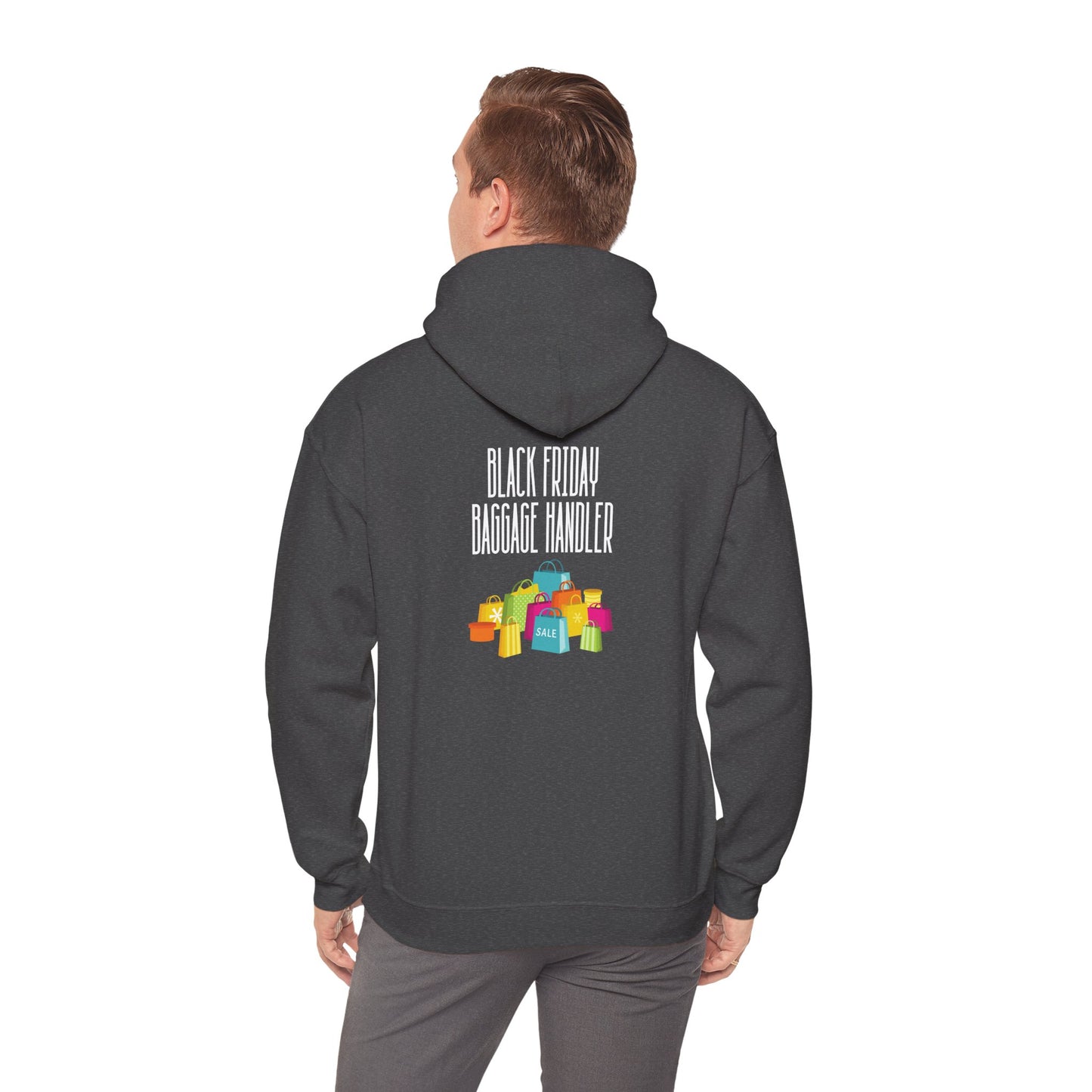 Unisex Heavy Blend™ Black Friday Christmas Sales Baggage Handler Shopping Sales Hooded Sweatshirt